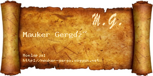 Mauker Gergő névjegykártya